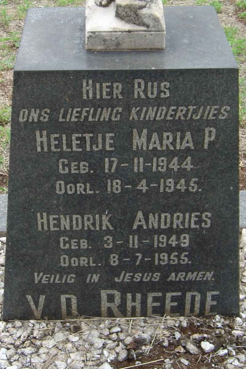 RHEEDE Heletje Maria P., v.d. 1944-1945 :: V.D. RHEEDE Hendrik Andries 1949-1955