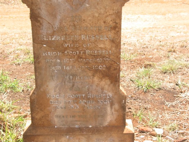 RUSSELL Hugh Scott -1920 &amp; Elizabeth 1870-1900