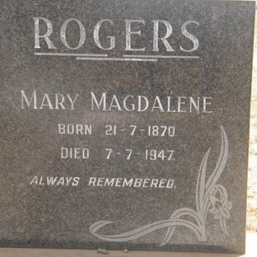 ROGERS Magdalene 1870-1947