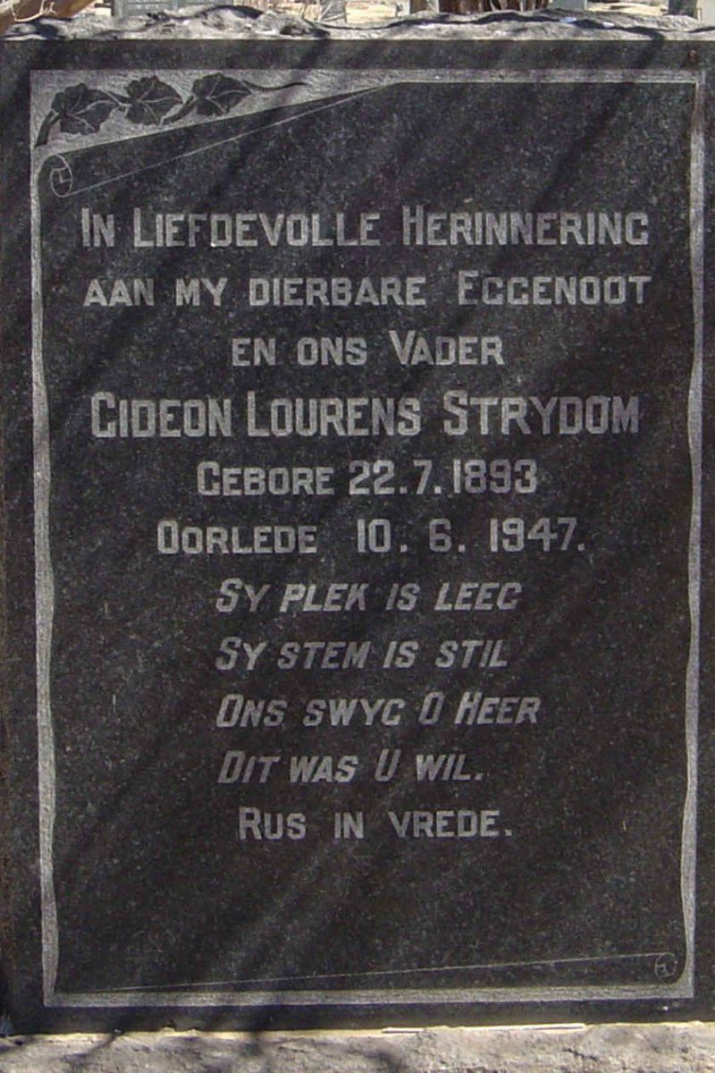STRYDOM Gideon Lourens 1893-1947