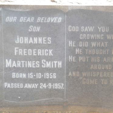 SMITH Johannes Frederick Martines 1956-1957