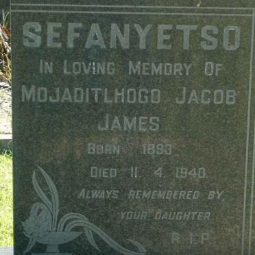 SEFANYETSO Mojaditlhogo Jacob James 1893-1940