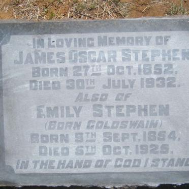 STEPHEN James Oscar 1852-1932 &amp; Emily GOLDSWAIN 1854-1925