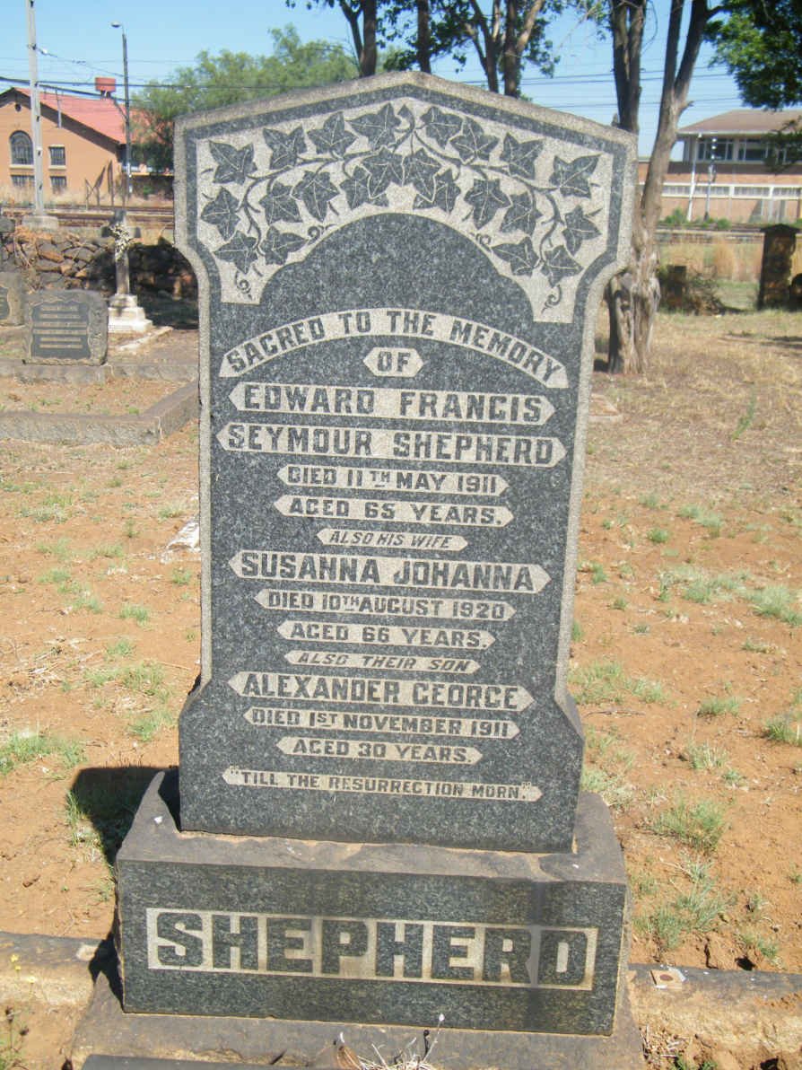 SHEPHERD Edward Francis Seymour -1911 &amp; Susanna Johanna -1920 :: SHEPHERD Alexander George -1911