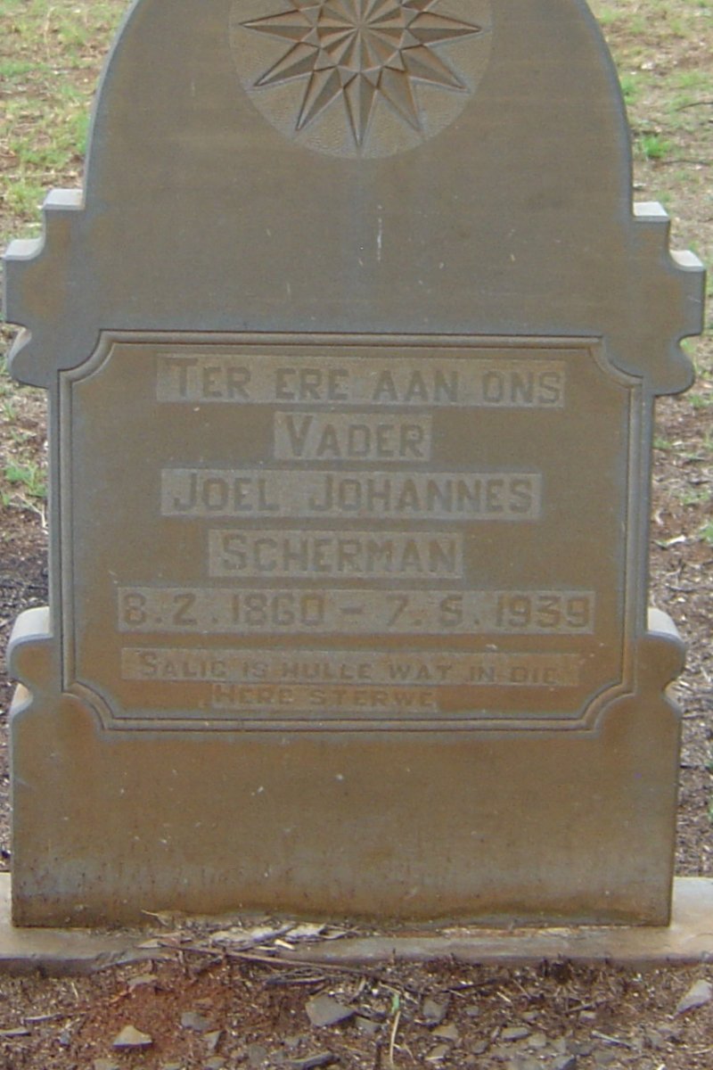 SCHERMAN Joel Johannes 1860-1939