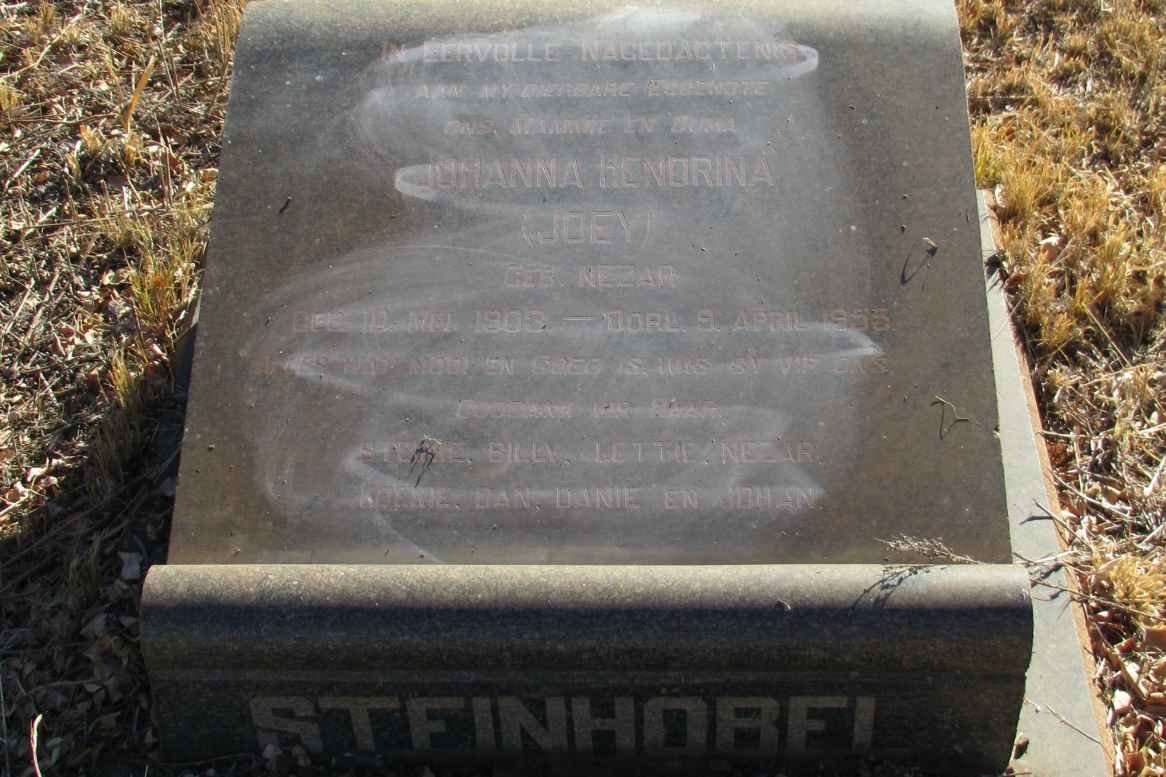 STEINHOBEL Johanna Hendrina nee NEZAR 1905-1955