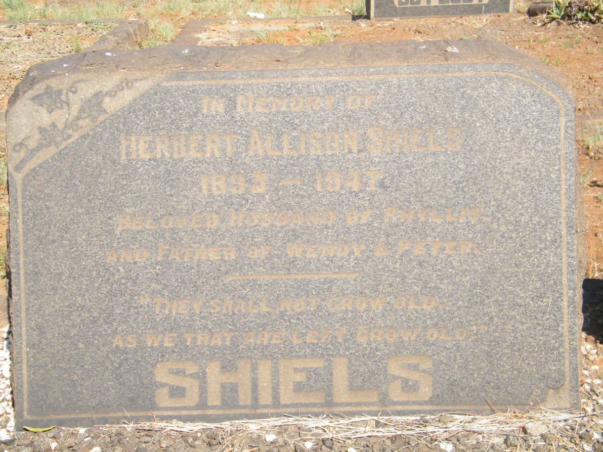 SHIELS Herbert Allison 1893-1947