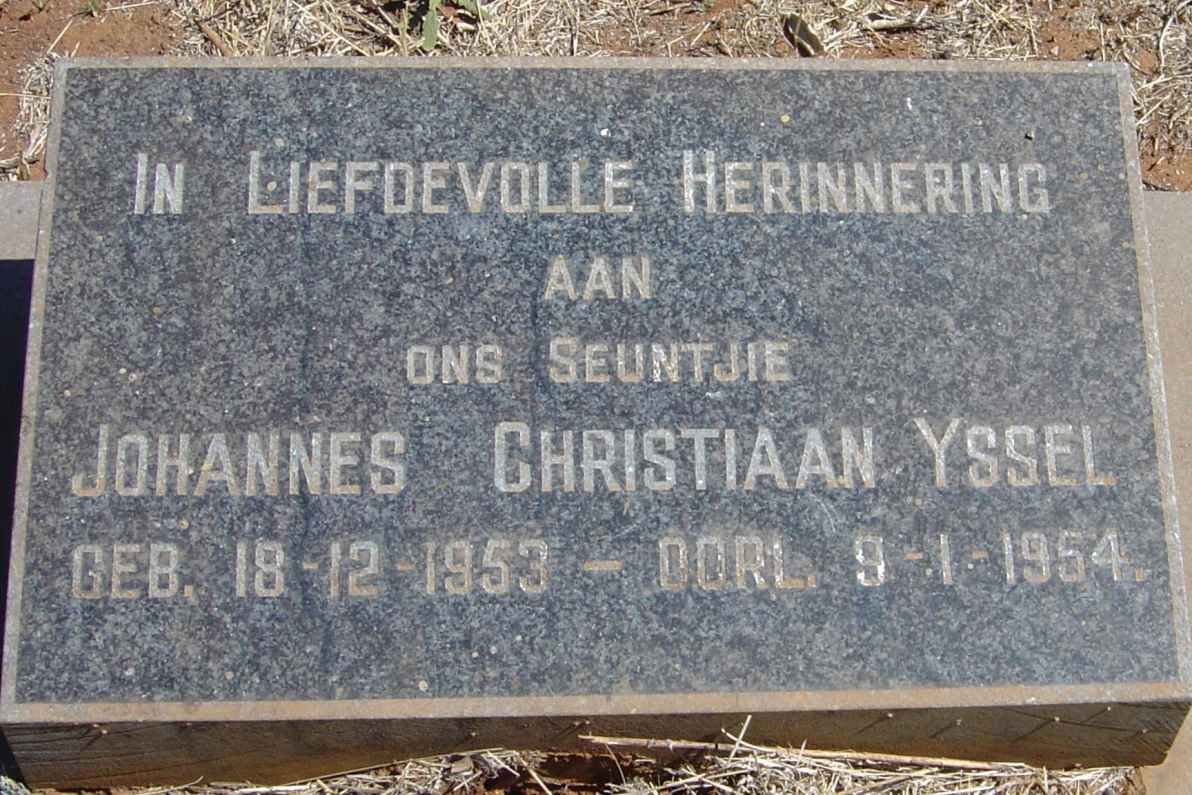 YSSEL Johannes Christiaan 1953-1954