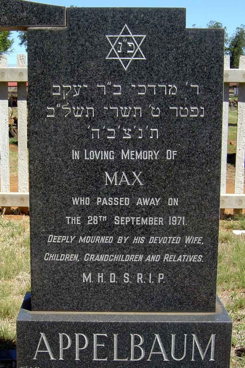 APPELBAUM Max -1971