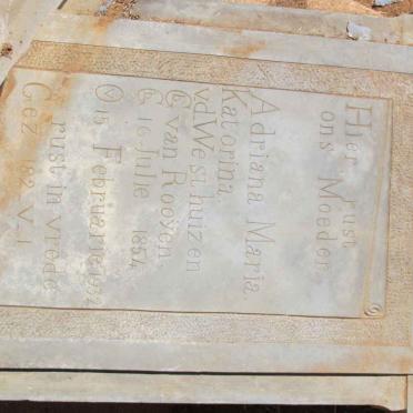 WESTHUIZEN Adriana Maria Katorina, v.d. nee VAN ROOYEN 1854-1932