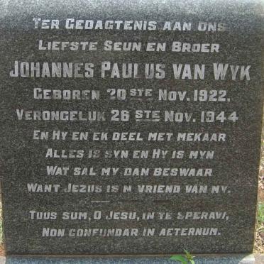 WYK Johannes Paulus, van 1922-1944