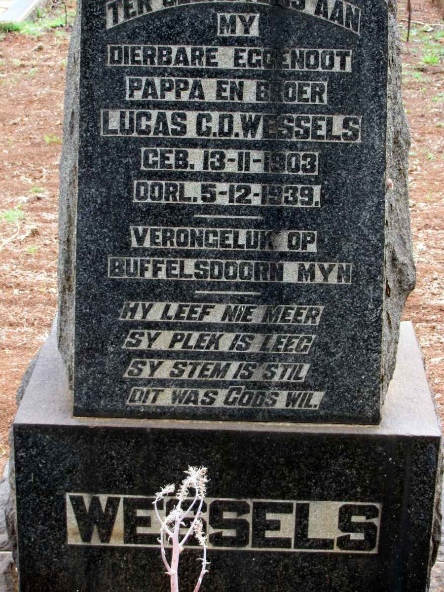 WESSELS Lucas C.D. 1903-1939
