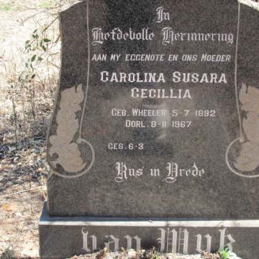 WYK Carolina Susara Cecillia, van nee WHEELER 1892-1967