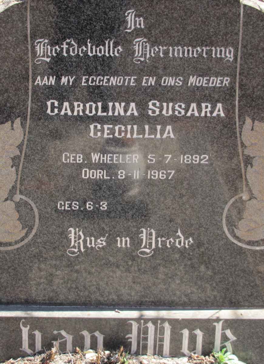 WYK Carolina Susara Cecillia nee WHEELER 1892-1967