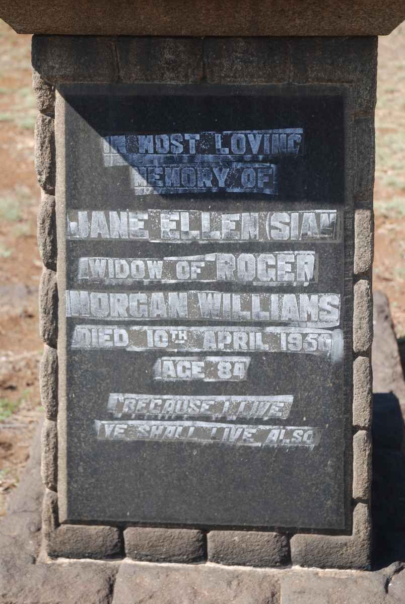 WILLIAMS Jane Ellen nee SIAN -1950