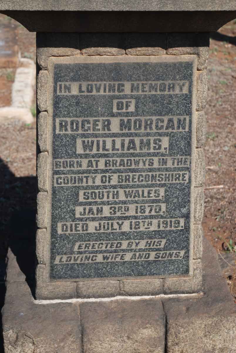 WILLIAMS Roger Morgan 1870-1919
