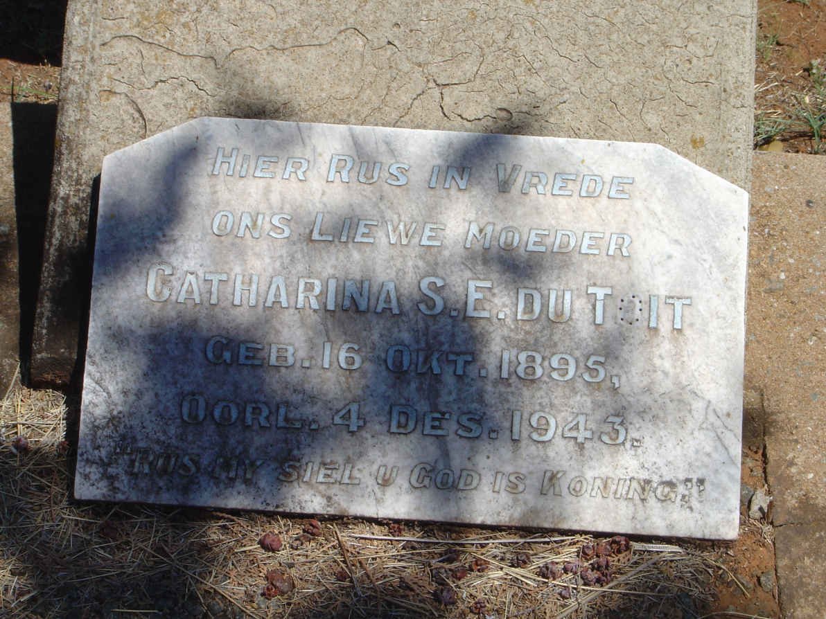 TOIT Catharina S.E., du 1895-1943
