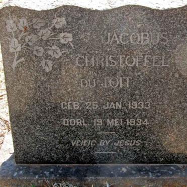 TOIT Jacobus Christoffel, du 1933-1934