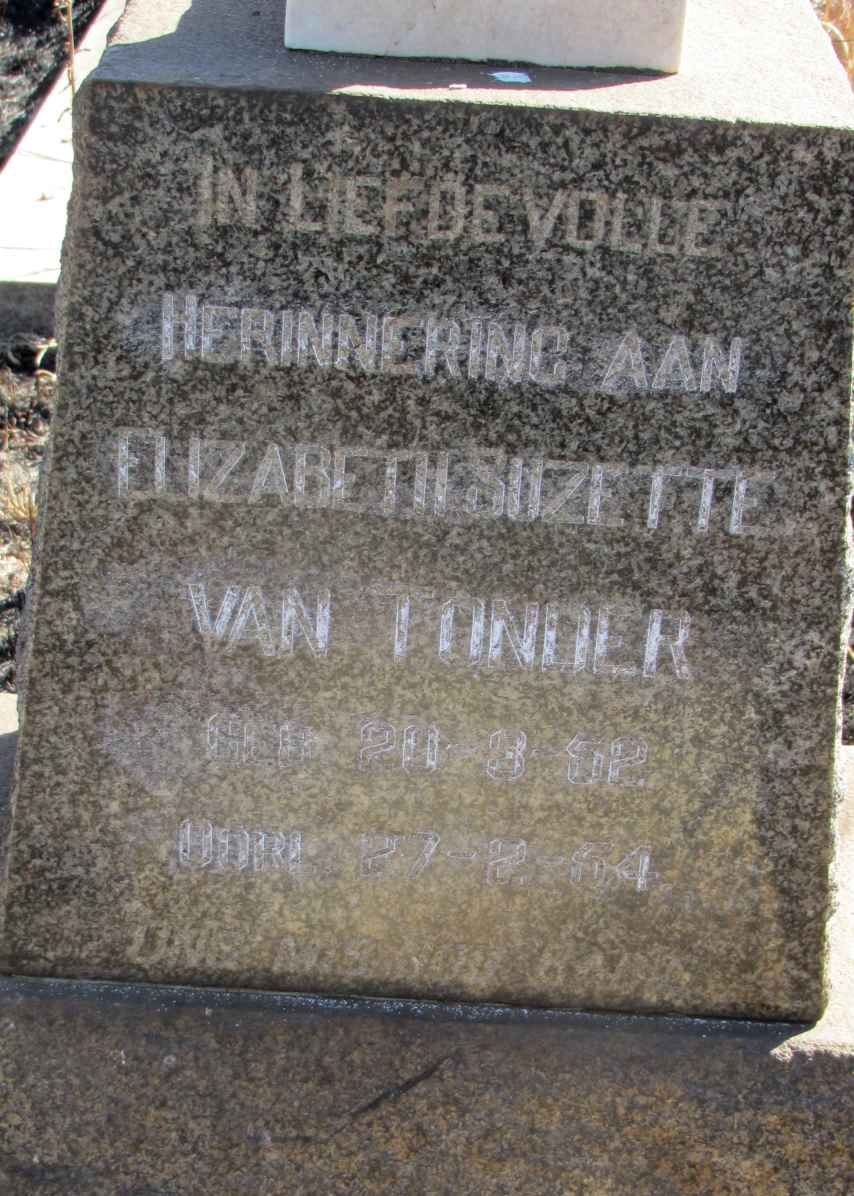 TONDER Elizabeth Suzette, van 1952-1954