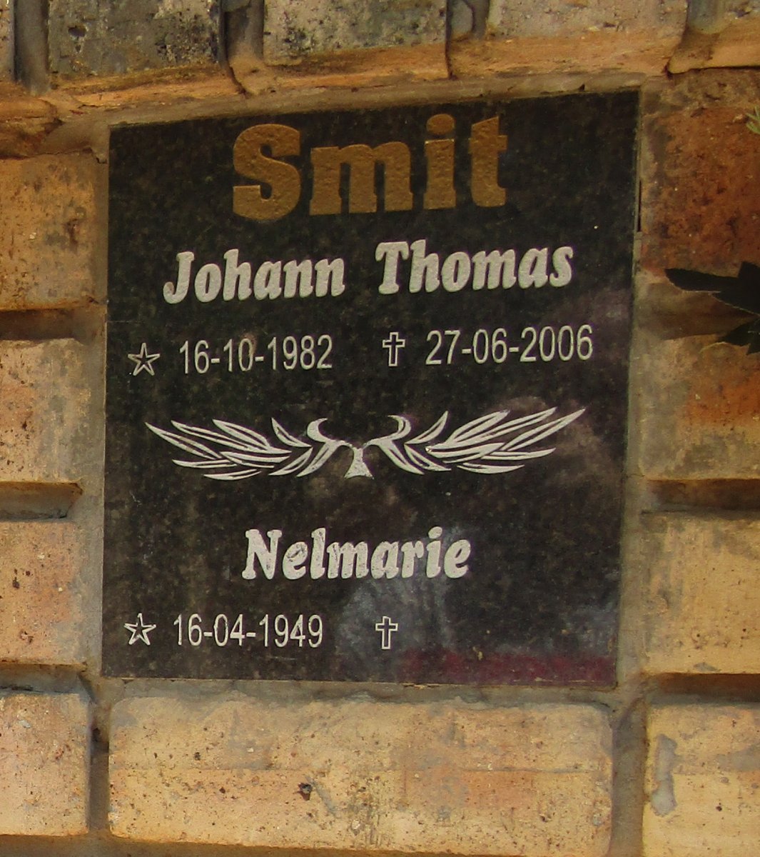 SMIT Johann Thomas 1982-2006 &amp; Nelmarie 1949-
