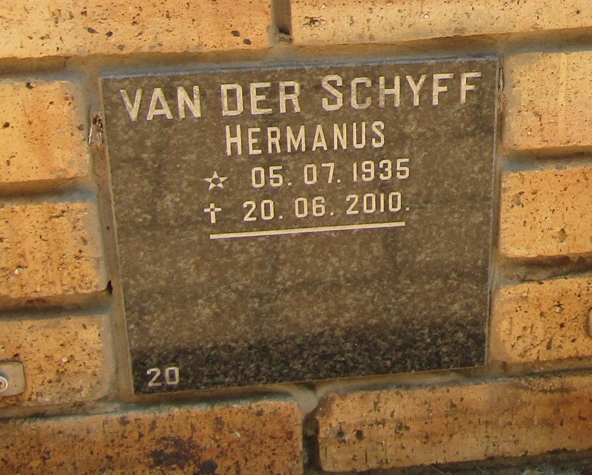 SCHYFF Hermanus, van der 1935-2010