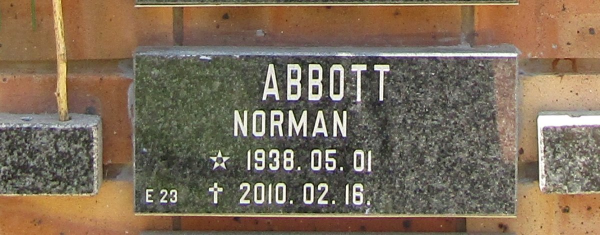 ABBOTT Norman 1938-2010