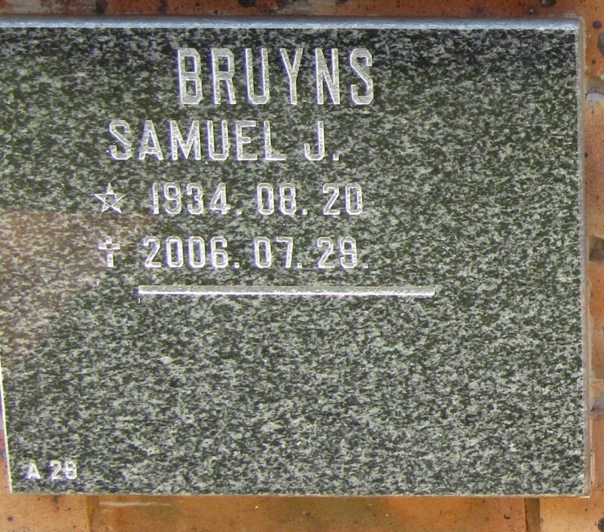 BRUYNS Samuel J. 1934-2006
