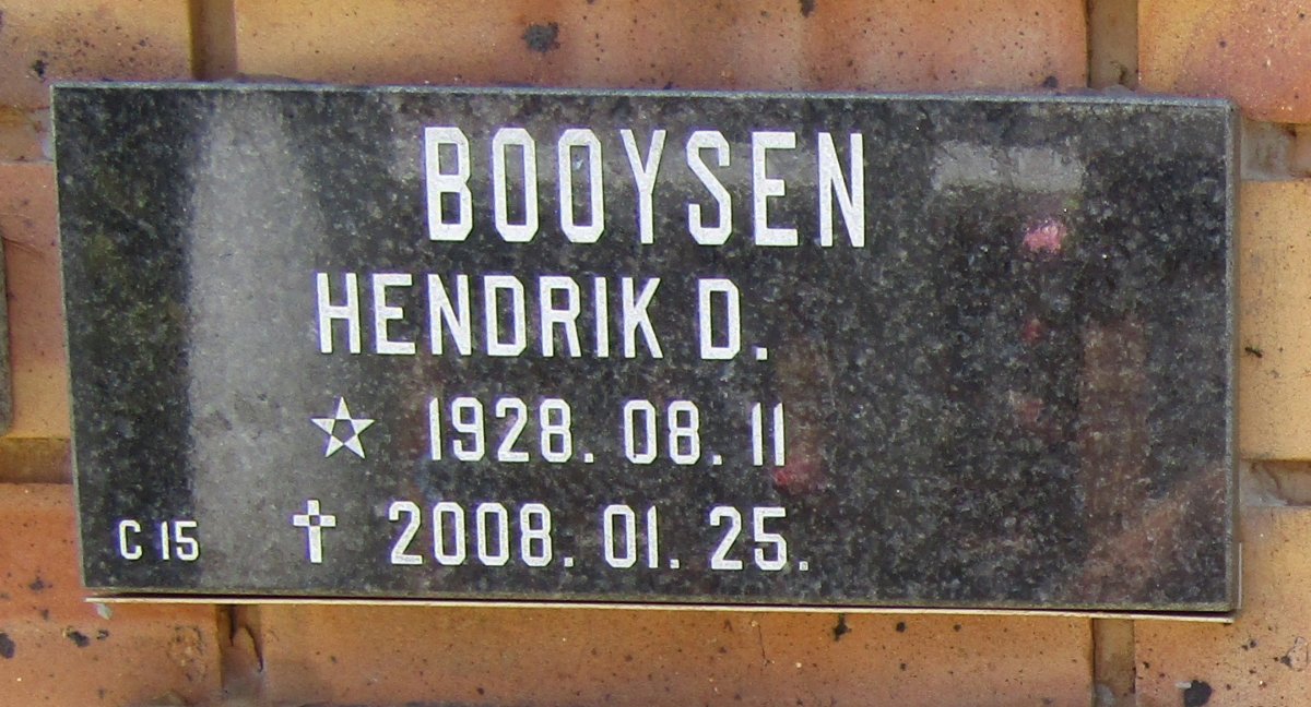 BOOYSEN Hendrik D. 1928-2008