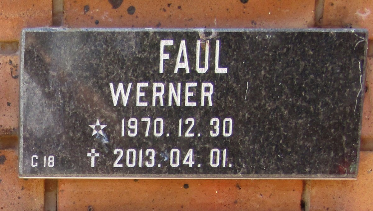 FAUL Werner 1970-2013