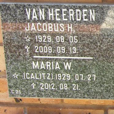 HEERDEN Jacobus  H., van 1929-2009 &amp; Maria W. CALITZ 1929-2012