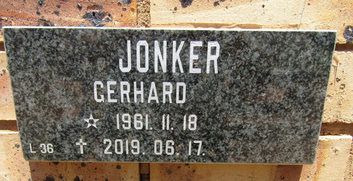 JONKER Gerhard 1961-2019