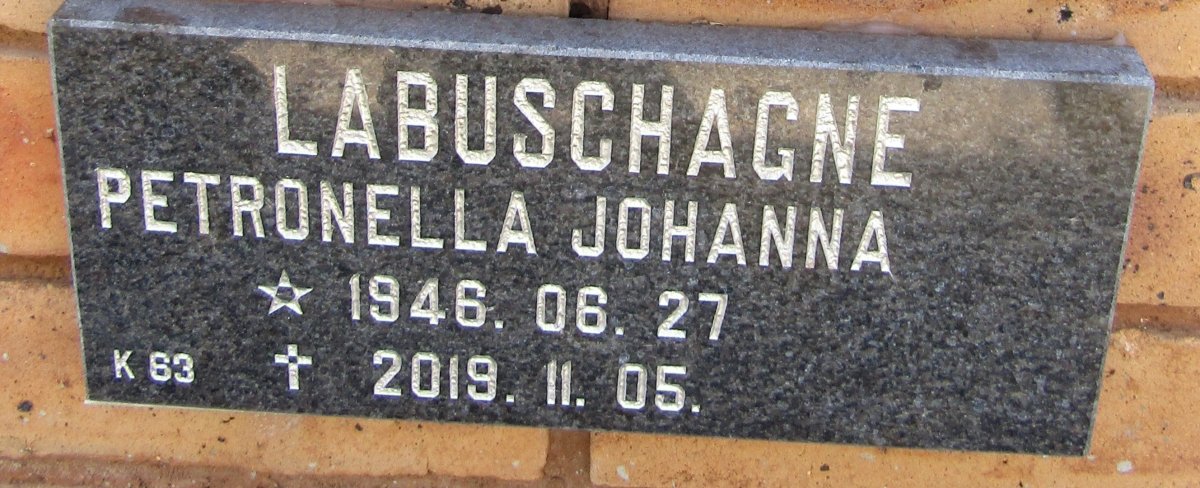 LABUSCHAGNE Petronella Johanna 1946-2019