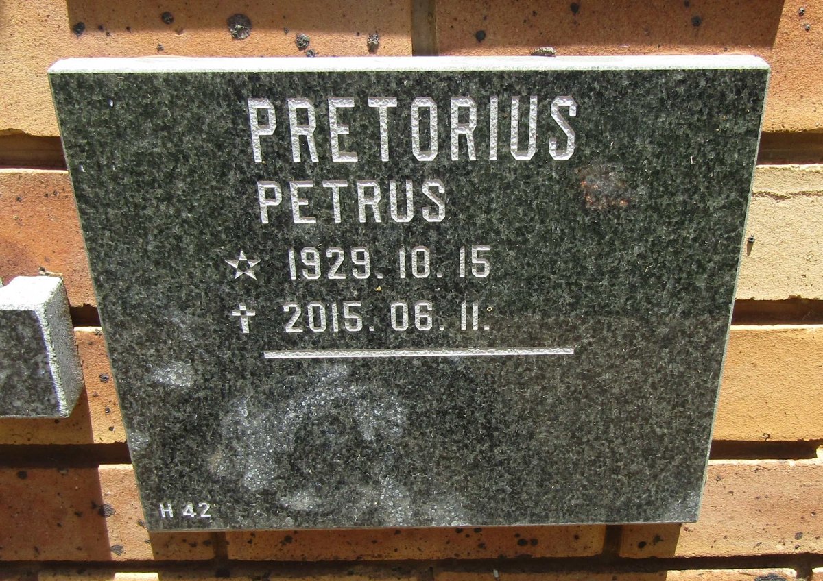PRETORIUS Petrus 1929-2015