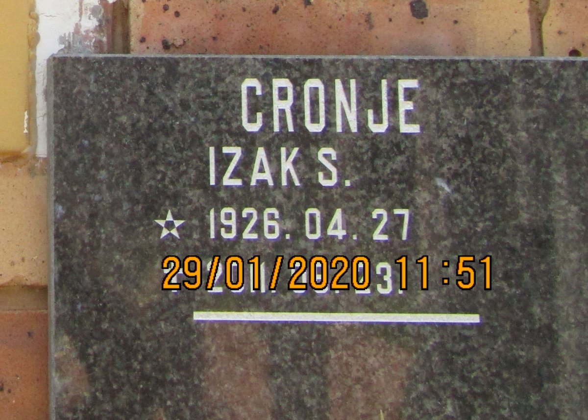 CRONJE Izak S. 1926-2011