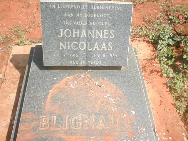 BLIGNAUT Johannes Nicholaas 1916-1984