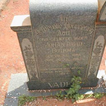 BOTHMA Johan David 1888-1953