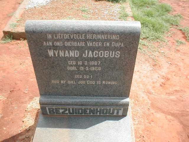 BEZUIDENHOUT Wynand Jacobus 1887-1958