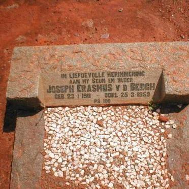 BERGH Joseph Erasmus, v.d. 1911-1959