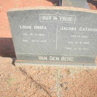 BERG Louis Hosea, van den 1890-1970 &amp; Jacoba Catherina LE ROUX 1892-1974