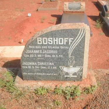 BOSHOFF Johannes Jacobus 1888-1948 &amp; Jacomina Christina 1894-1968