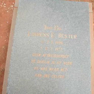 BESTER Lourens E. 1906-1977