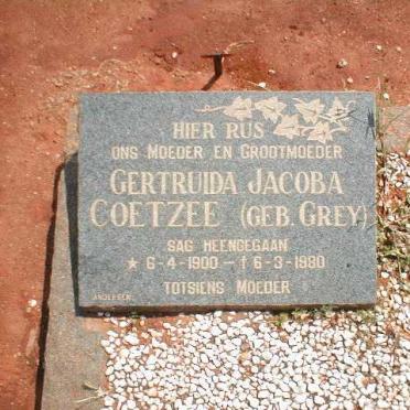 COETZEE Gertruida Jacoba nee GREY 1900-1980