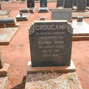 CROUCAMP Susanna Sophia nee GRIFFIN 1933-1962