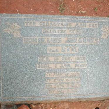 DYK Cornelius Johannes, van 1925-1947
