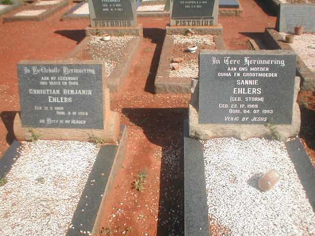 EHLERS Christian Benjamin 1909-1964 &amp; Sannie STORM 1909-1993