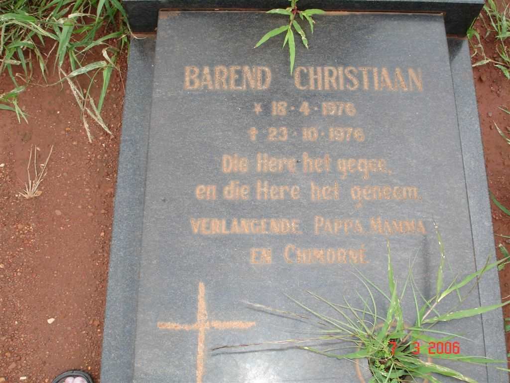GREYLING Barend Christiaan 1976-1976
