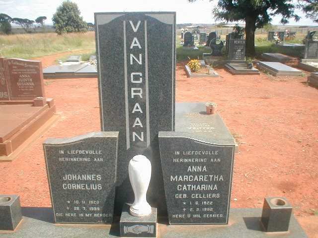 GRAAN Johannes Cornelius, van 1920-1999 &amp; Margaretha Catharina CELLIERS 1922-1982