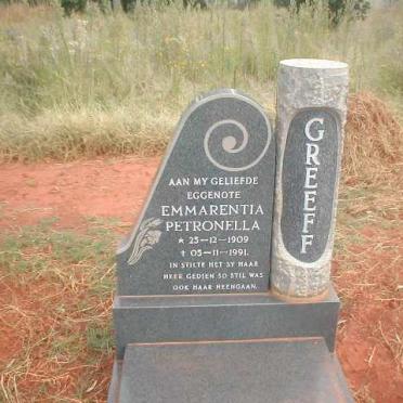 GREEFF Emmarentia Petronella 1909-1991