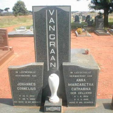GRAAN Johannes Cornelius, van 1920-1999 &amp; Margaretha Catharina CELLIERS 1922-1982