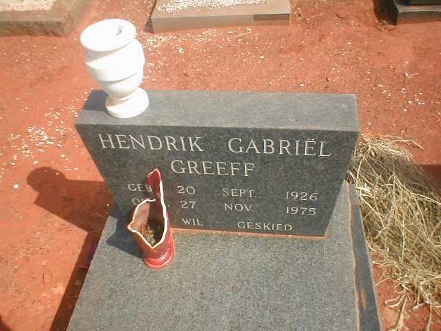 GREEFF Hendrik Gabriel 1926-1975